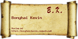 Bonyhai Kevin névjegykártya